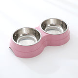 Double Pet Bowls – Stainless Steel Food & Water Feeder for Cats & Small Dogs