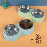 Double Pet Bowls – Stainless Steel Food & Water Feeder for Cats & Small Dogs