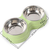 Double Pet Bowls – Stainless Steel Food & Water Feeder for Cats & Small Dogs
