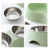 Double Pet Bowls – Stainless Steel Food & Water Feeder for Cats & Small Dogs