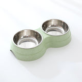 Double Pet Bowls – Stainless Steel Food & Water Feeder for Cats & Small Dogs