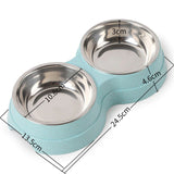 Double Pet Bowls – Stainless Steel Food & Water Feeder for Cats & Small Dogs