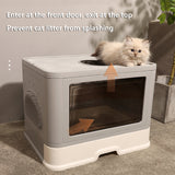 Fully Closed Top Entry Odor Proof Cat Litter Basin