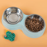 Double Pet Bowls – Stainless Steel Food & Water Feeder for Cats & Small Dogs